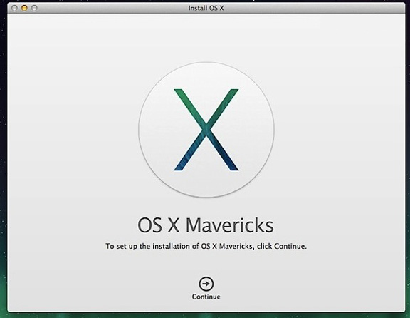 samm : määrake draiv ja käivitage OS X Mavericks installimine
